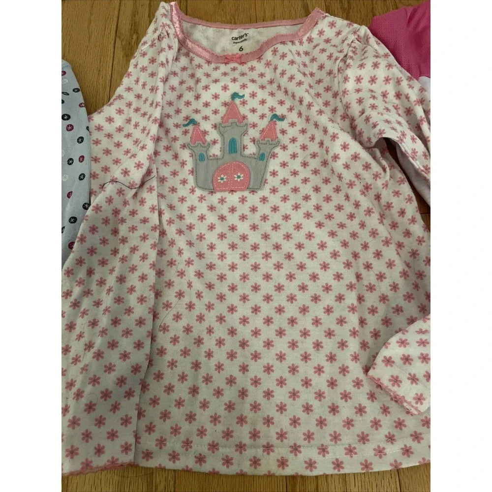 Bundle of four girls size 6-8 mismatched pajama toos and camisole
